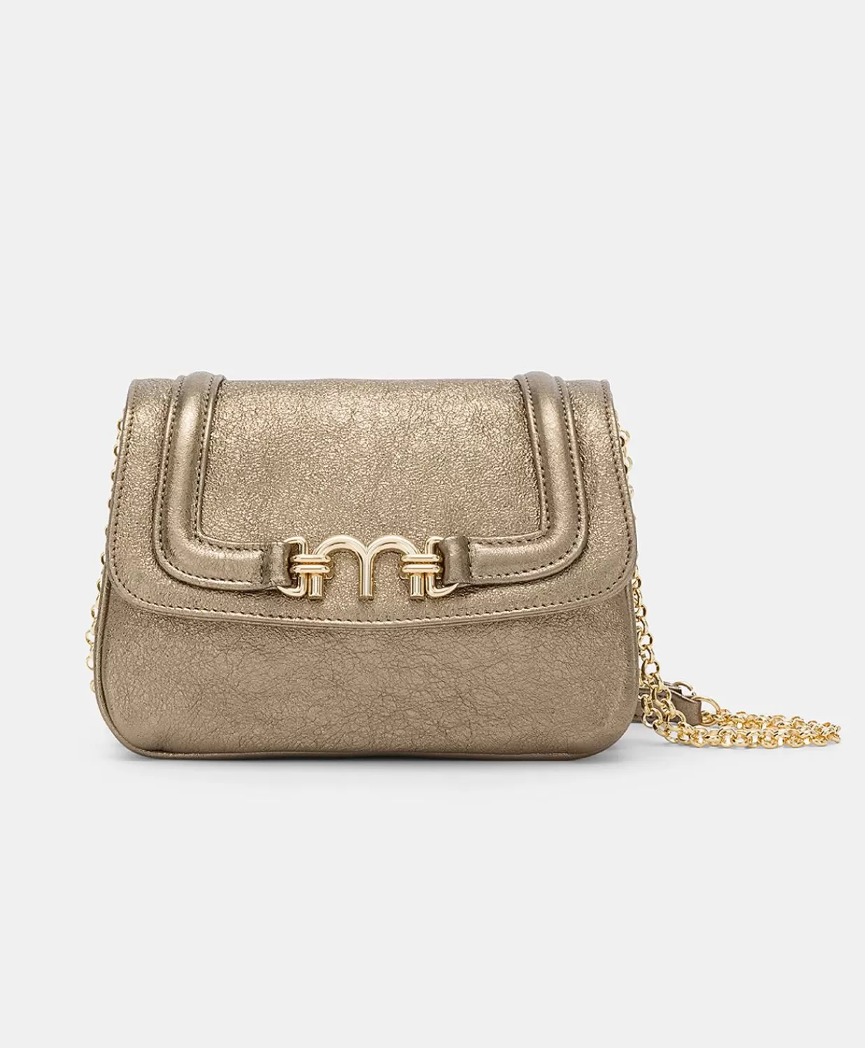 Borse E Pochette>Momoni Borsa Mimi Flore In Pelle Laminata - Canna Fucile