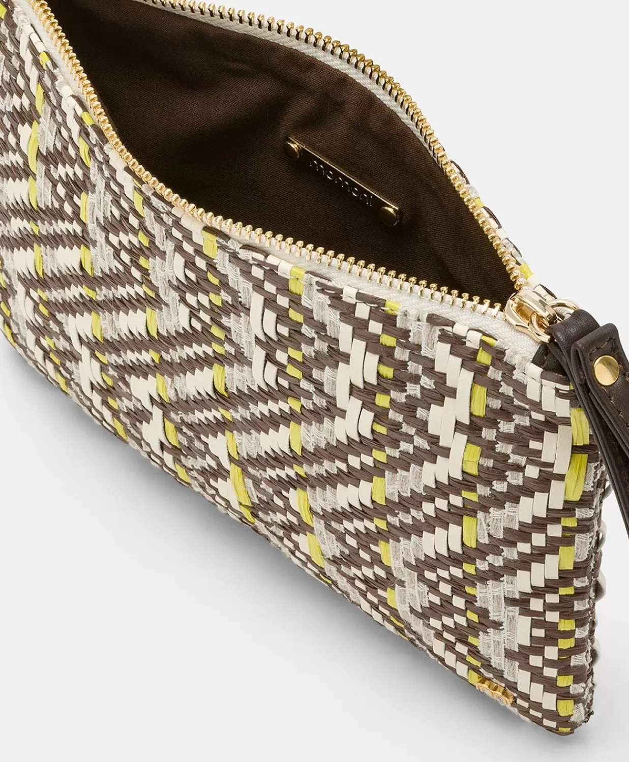 Borse E Pochette>Momoni Clutch Fragua Con Intreccio - Marrone / Multicolor